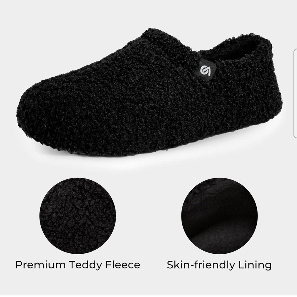 Cozy Black Women's Sherpa Slippers - Picture 6 of 6